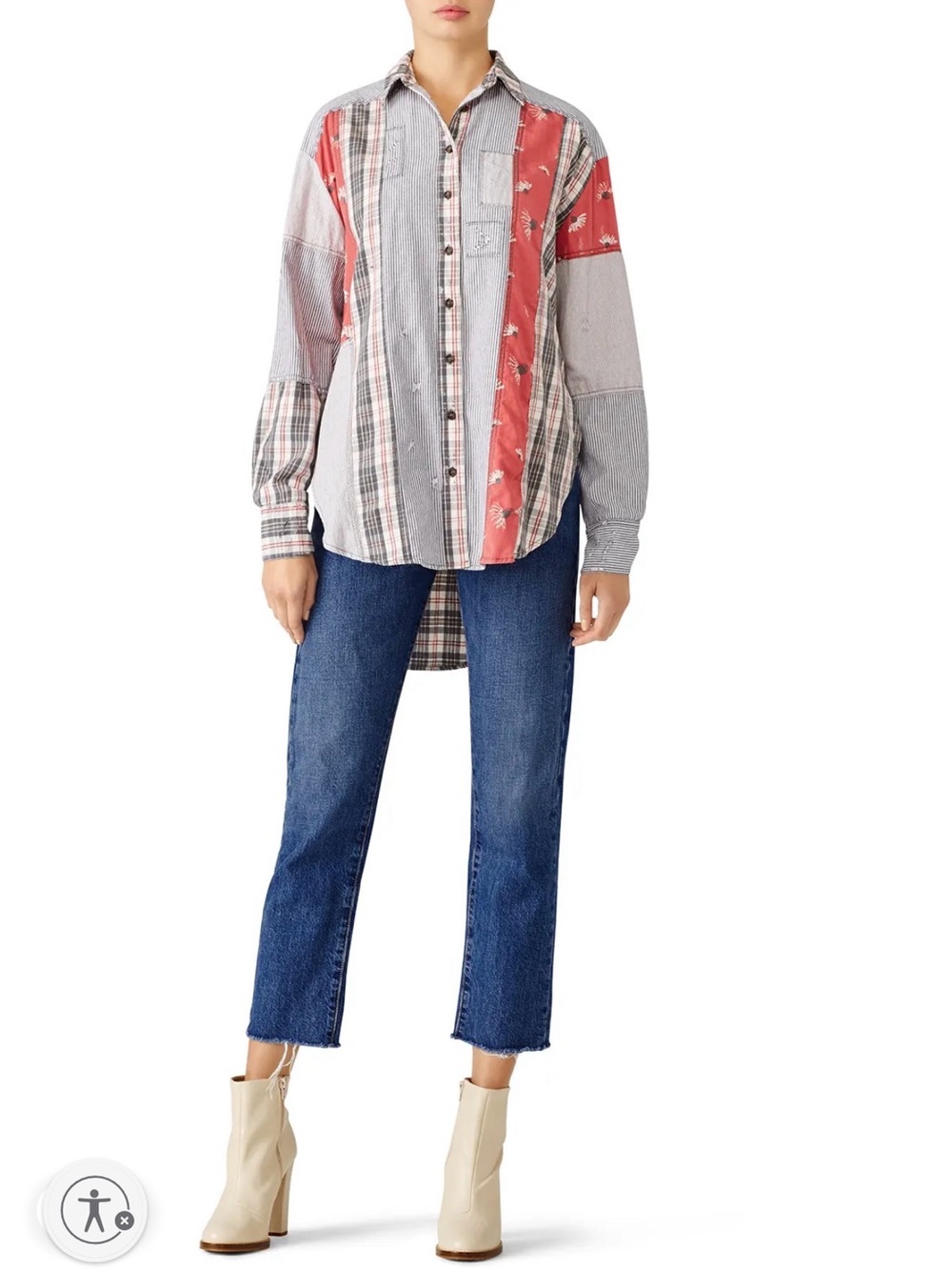 Free People All Patched Up Botton Down